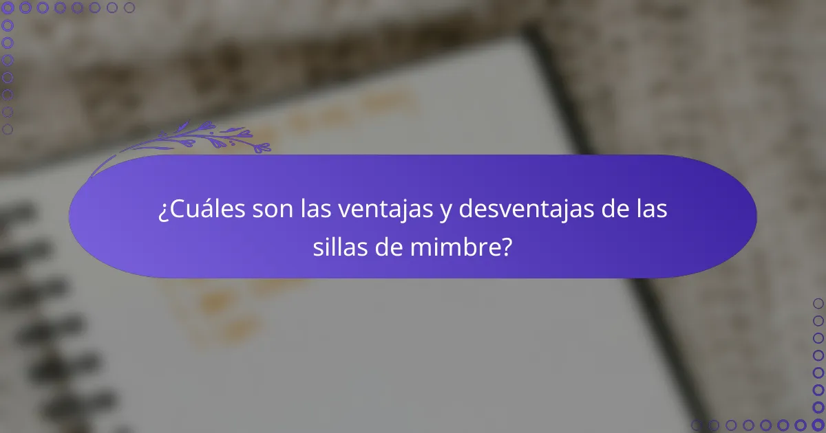 ¿Cuáles son las ventajas y desventajas de las sillas de mimbre?