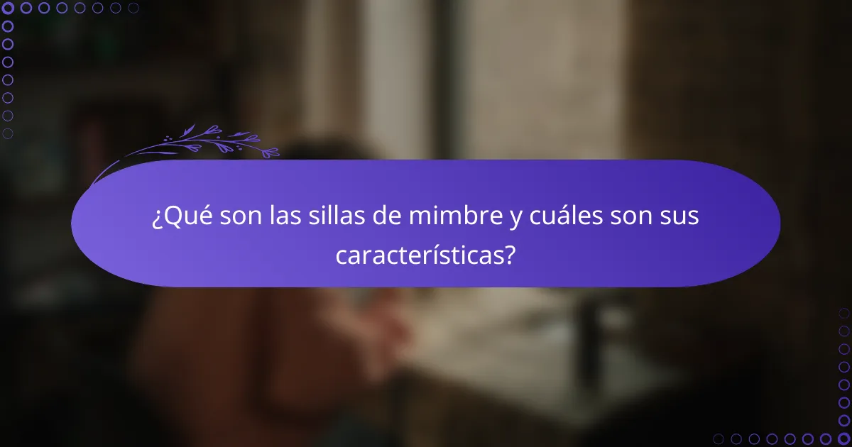 ¿Qué son las sillas de mimbre y cuáles son sus características?