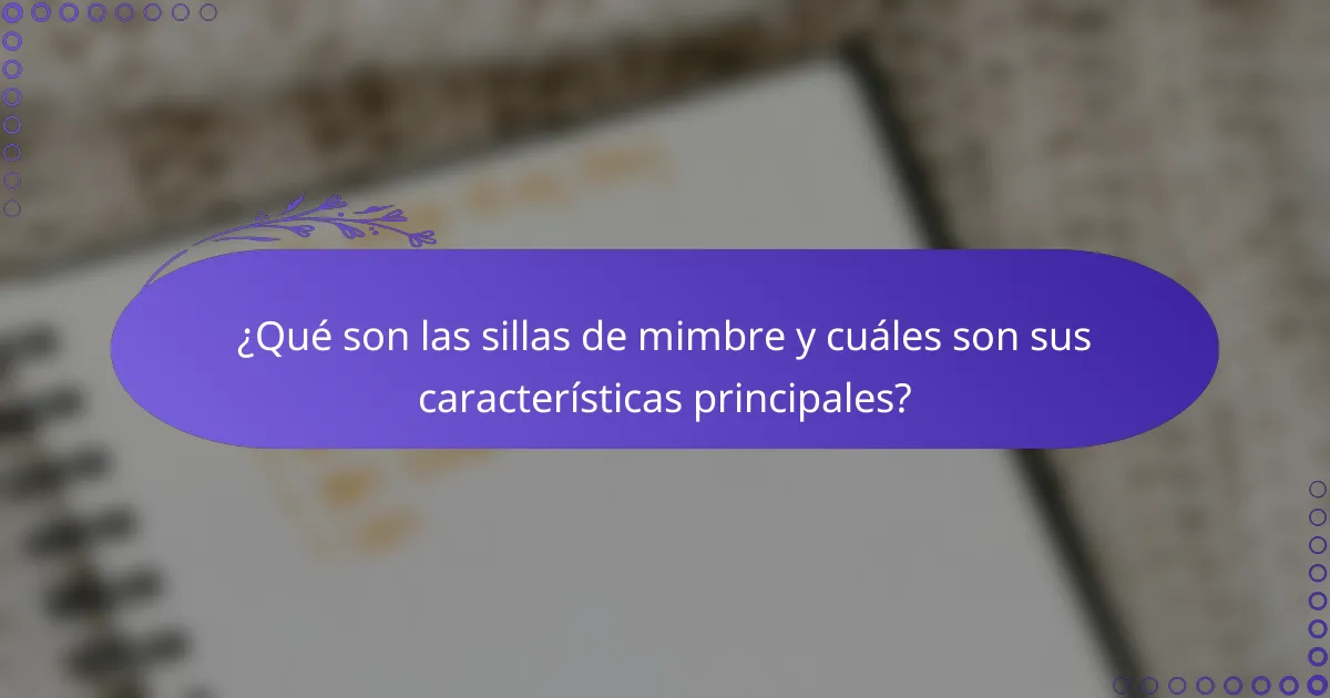 ¿Qué son las sillas de mimbre y cuáles son sus características principales?